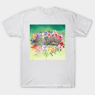 Cat Napping in the Flowers T-Shirt